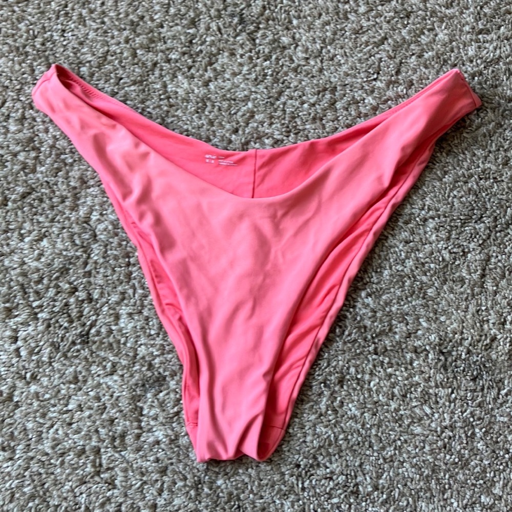 🌺AERIE HIGH LEG CHEEKY PINK BIKINI BOTTOMS🌸
